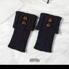 Women's Thick Knit Wool Diamond Button Ankle Boot Socks and Leg Warmers for Autumn and Winter.