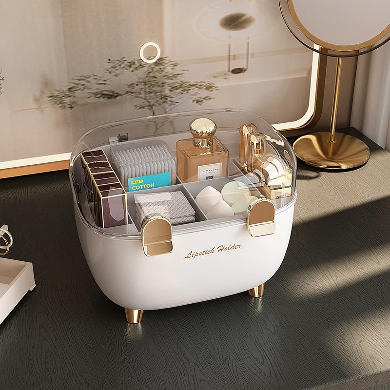 Lipstick Storage Box Dustproof Desktop Cosmetic Lipstick Organizer with Cover Ins Style Lip Glaze Lipstick Storage Rack