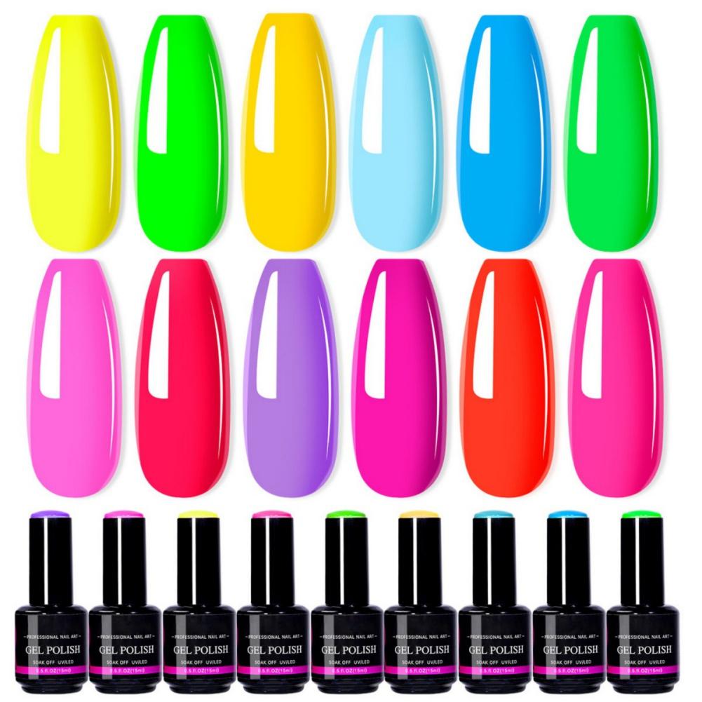 12 Farben Fluoreszierender Nagellack Gel Langlebige DIY Maniküre Nagelkunst