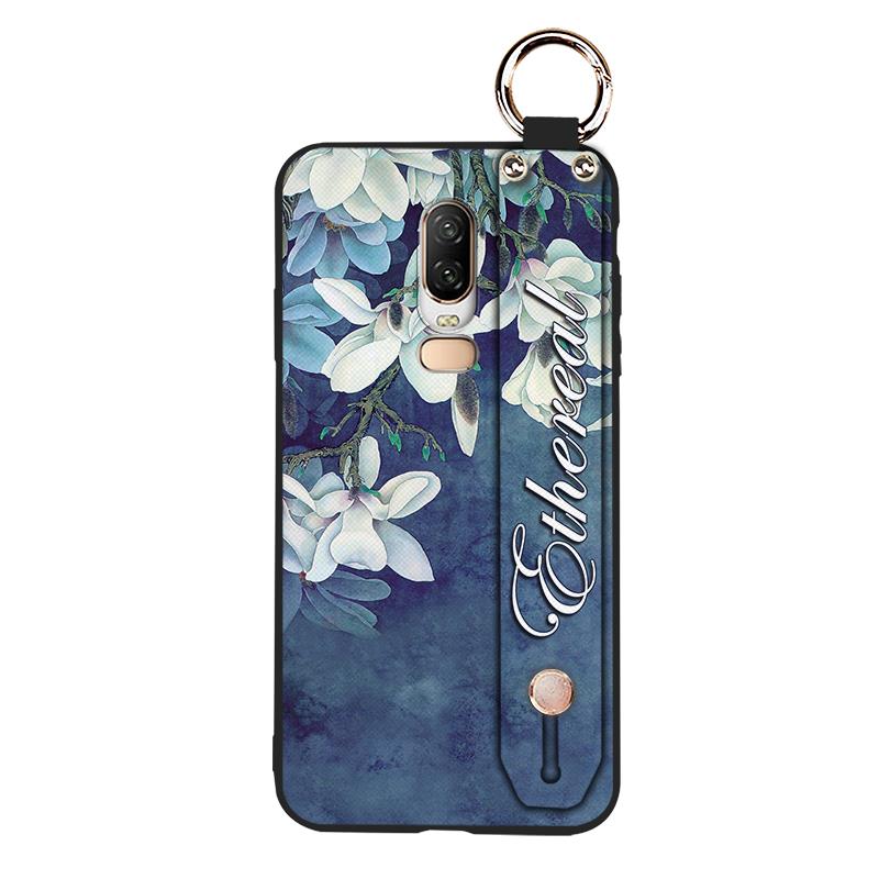 Fashion Design Dirt-resistant Phone Case For OnePlus 6/1+6 Kickstand Protective Silicone Anti-dust Ring Durable Flower