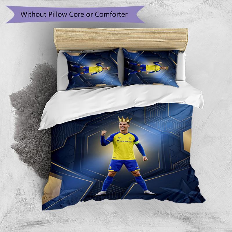 Cristiano Ronaldo Printed Bedding 3 Piece Set Cozy Breathable Bed Cover Set As Housewarming Holiday Gift