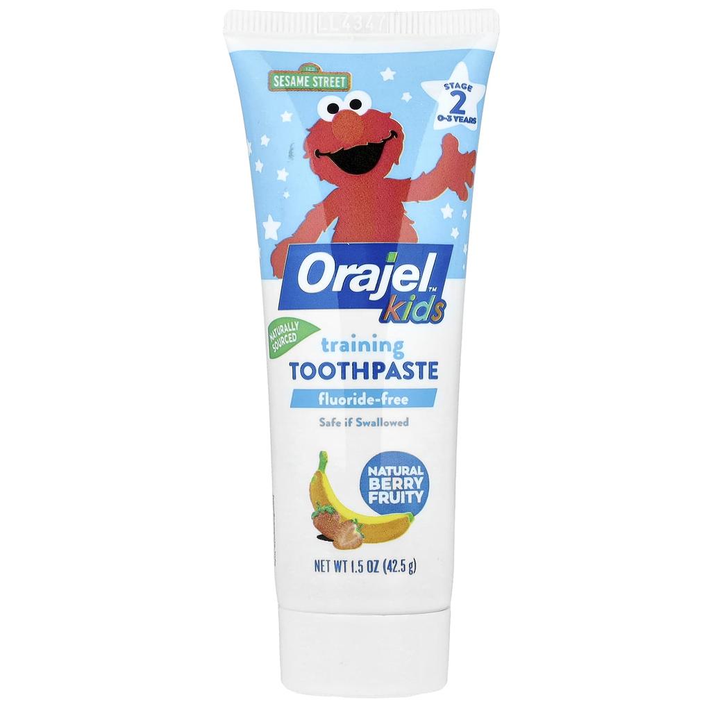 Kids, Elmo Training Toothpaste, Fluoride-Free, 0-3 Years, Natural Berry Fruity, 1.5 Oz (42.5 G)