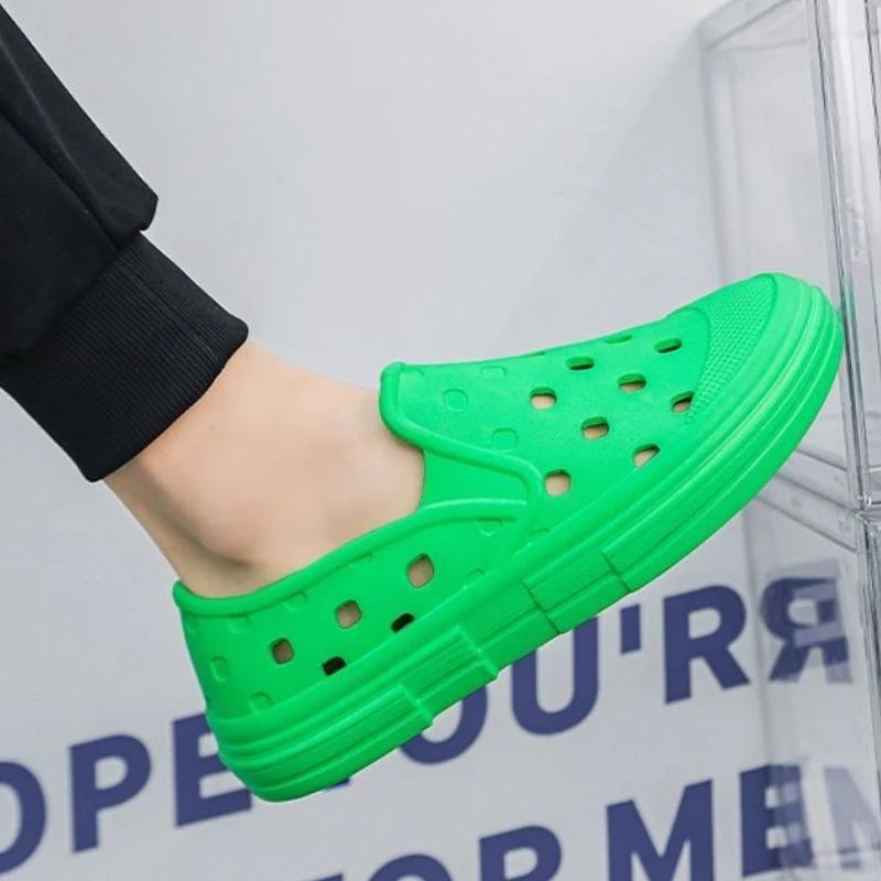 Fashion Height Men's Sandal Hole Shoes Beach Color Outdoor Luxury H New Design 2025 Fashion High Quality on Offer Big Size Buy Male Shoe