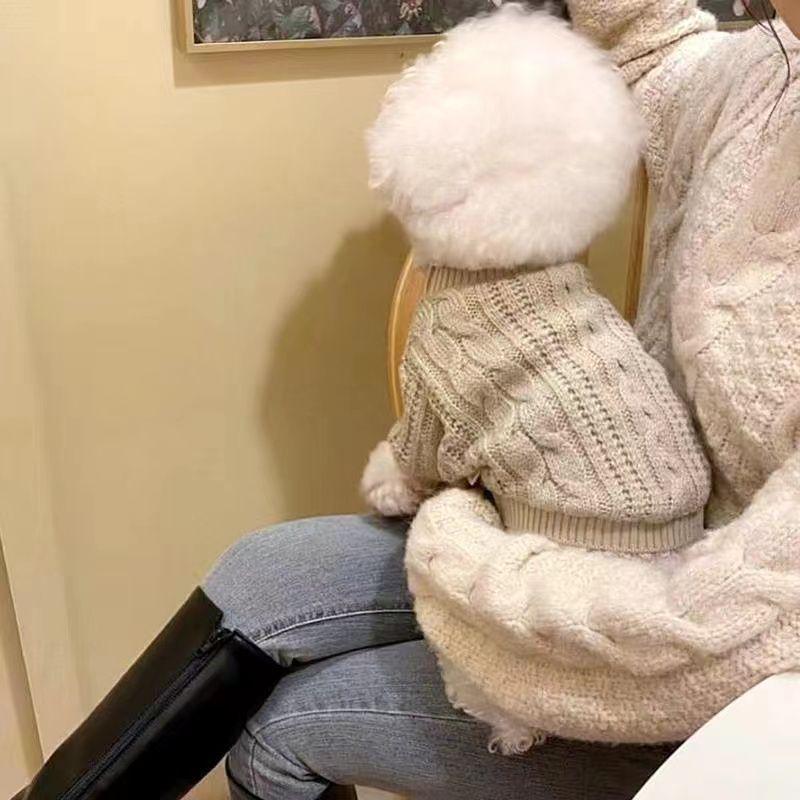 

Small Pet Knitted Sweater for Cats and Dogs - Teddy, Bichon, Pomeranian, Schnauzer, Yorkshire, Poodle XS Back Length 20cm (Suggestion: 1-2 lbs)