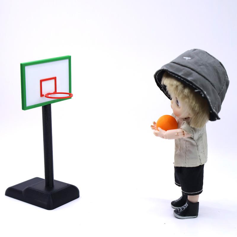 

1 Set 1: 12 Dollhouse Basketball Stand Simulation Mini Sports Equipment Model Toy Doll House Scene Accessories one size