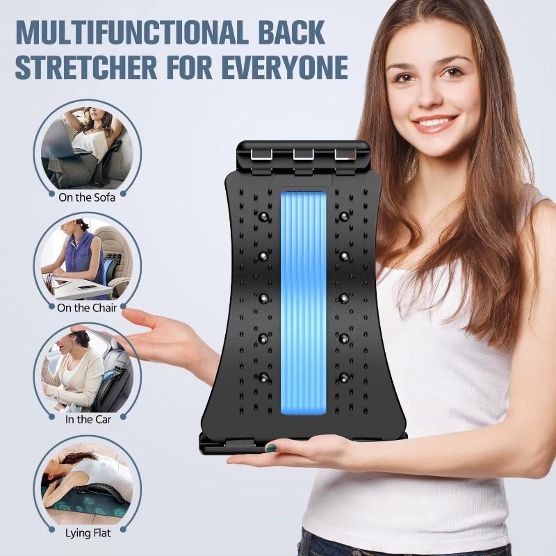 Back Stretcher for Back Pain Relief Multi-Level Adjustable Massager Waist Neck Fitness Lumbar Cervical Spine Support Pain Relief