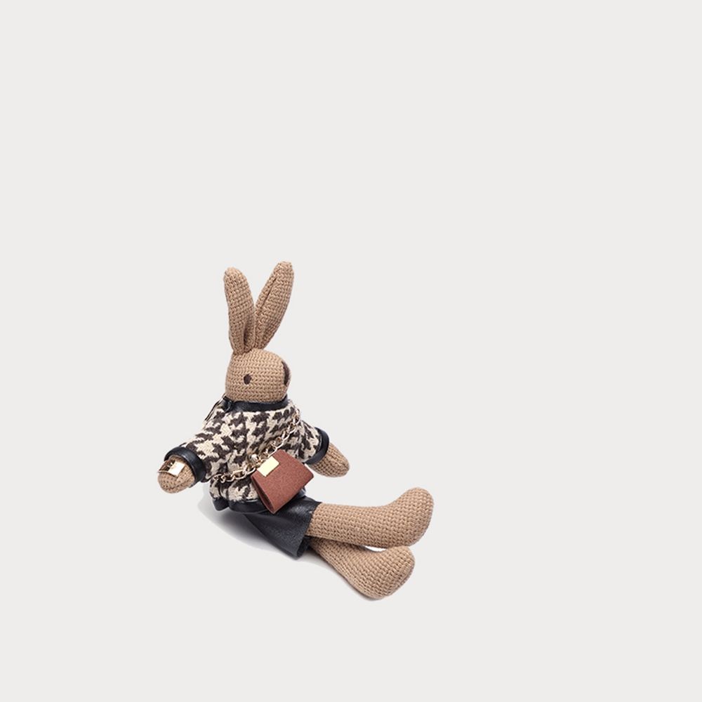Key Holder Bag Pendant Decoration Korean Style Key Ring Lady Rabbit Keychains Girls Car Accessories