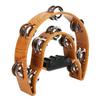 Metal+Plastic Double Row Tambourine Wood Color Half Moon Tambourine Handbell Tambourine  KTV Party