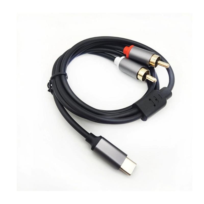 Type C To 2RCA Auditory Cable Clear Sound Wide Compatibility for Smartphones Tablets Laptops Connecting To Auditory