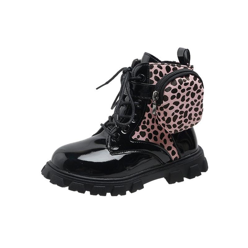 Boys And Girls Baby Pocket Martin Boots Round Head Side Zipper Short Fashion Boots