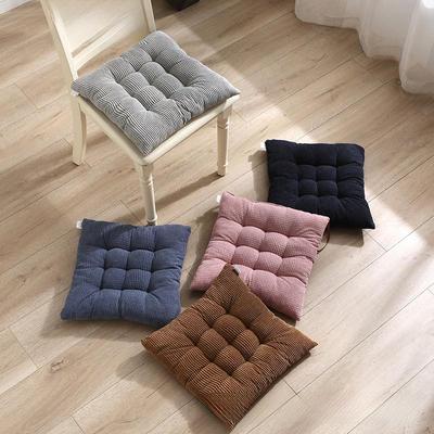 Solid Color Corduroy Cotton & Linen Seat Cushions for Window, Office, and Dining Chairs
