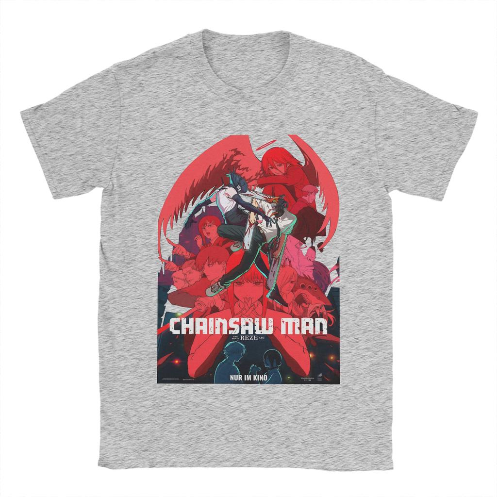 Anime Chainsaw Man T Shirt Kobeni Manga Denji Power Reze TShirts Short Sleeves Vintage Tops Summer Cotton Plus Size 5XL Clothes