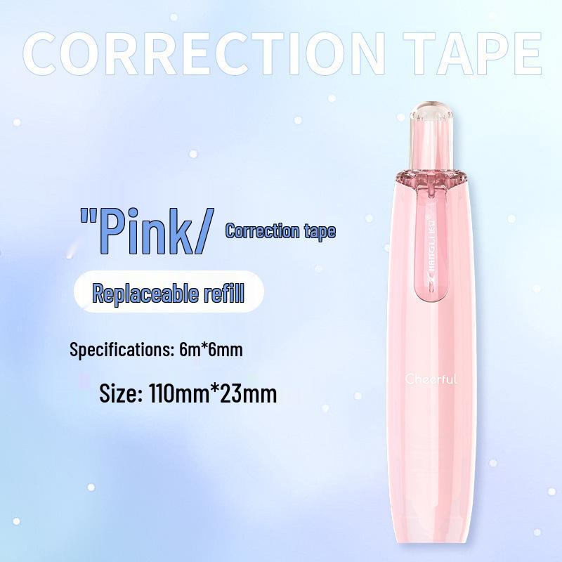 Rotatable Click-type Correction Tape with Replaceable Core – Stylish, Instagram-worthy Stationery for Students
