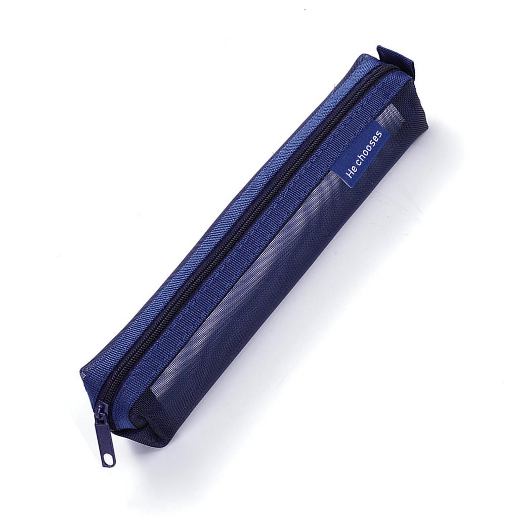 Clear Mesh Pencil Case See Through Pen Pouches Travel Pencil Holder Light Weight Pen Organizers Bag Travel Makeup Bag