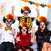Komplettes Clown-Performance-Outfit Regenbogen-Perücke Fliege mit Accessoires für Themenveranstaltung und Rollenspiel Cosplay Kostüm
