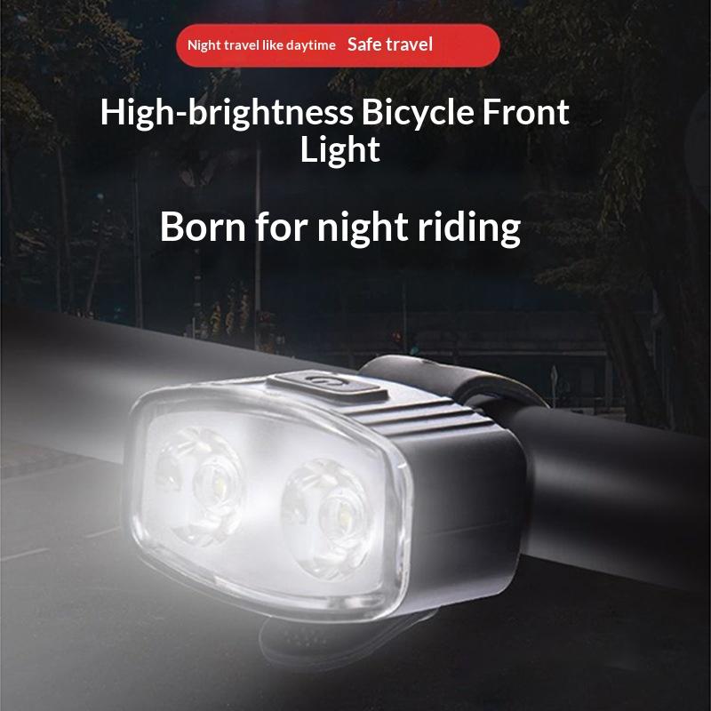 1 Set Multiple Lighting Modes Usb Type-C Rechargeable Bicycle Front Rear Light Led Headlamp Taillight For Night Riding Safety