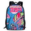Zim Dib Invader Gaz Cartoon Animated Character Printed Backpack Children