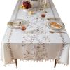 Amazon Nordic Embroidered Table Cloth Plant Flower American Decorative Rectangular Table Dust Tablecloth