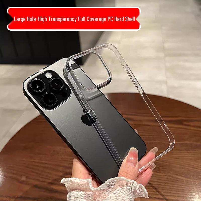 Apple 16 Transparent Phone Case - Yellow-Resistant, Hard Shell for 17 Pro Max & 12 Pro, Large Hole Design for 15.