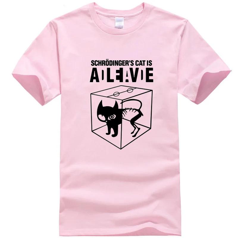 Schrödinger Cat Print T-Shirt Men's Women's Summer Cotton Casual Comfortable T-Shirt Casual Life Big Bang Short Sleeve