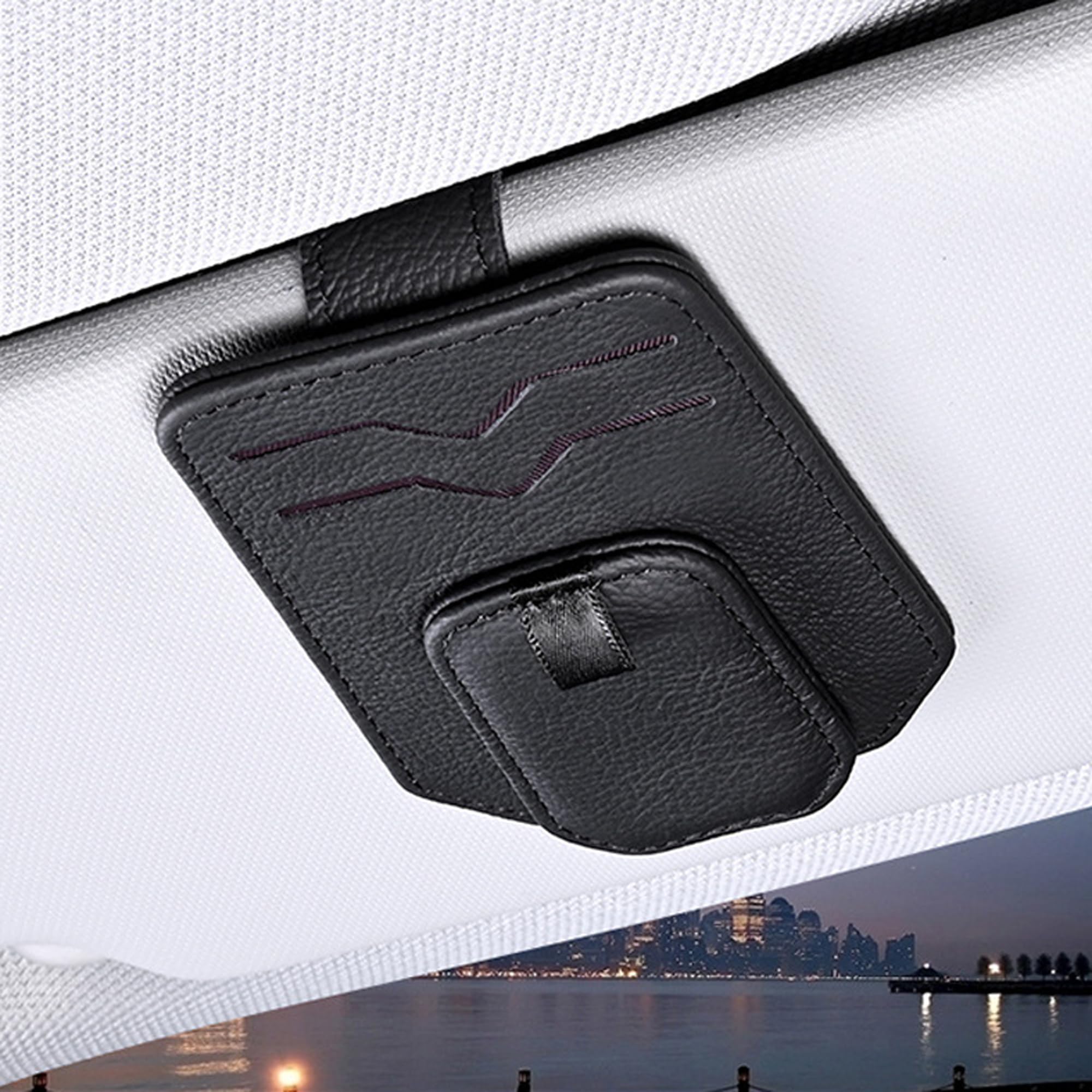 

Coolicee Car Storage Glasses Card Holder, Convenient for Sticking to Car Sun Visor, Car Coin, 2-in-1 Car Storage Glasses Holder (Black)