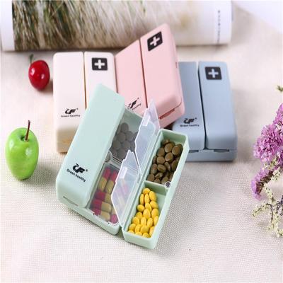 Foldable Portable Double-Layer Magnetic Weekly Pill Box (Food Grade)