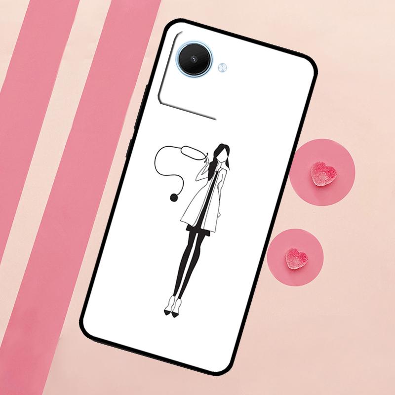 Nurse Medical Health Heart For Realme C67 C75 C63 C61 C71 C55 C51 C65 C53 10 11 12 13 14 15 Pro Plus GT6 GT7 Pro Case