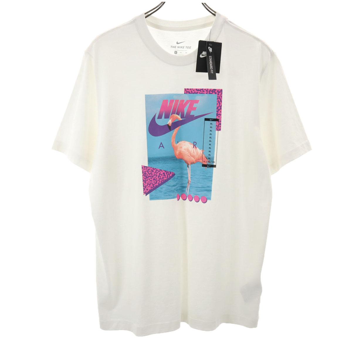 

NIKE unused Short sleeve T-shirt XL White Tagged flamingo Men s Used
