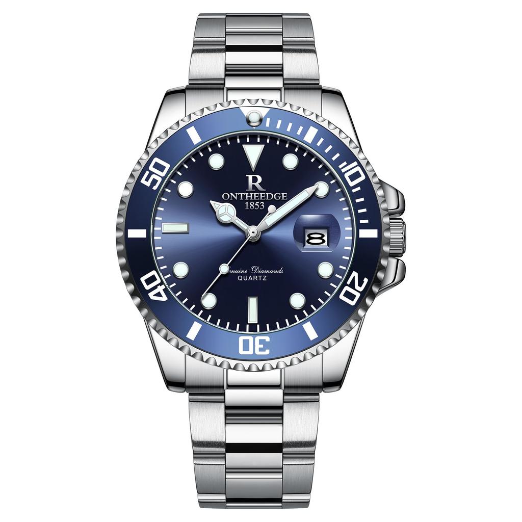 Analog Quartz Water Resistant to 3 Stainless Rotating Date Luminous Large Perfect for Job and More Men's Watch, ATM, Steel, Bezel, Display, Design,