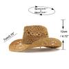 Hollow Denim Hat Hand-woven Natural Grass Breathable Cool American Warped Edge Jazz Top Hat