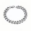 9mm Retro Stainless Steel Cuban Chain Bracelet Simple Silver Color Men Stainless Steel Jewelry Fashion Casual Wear Accessories