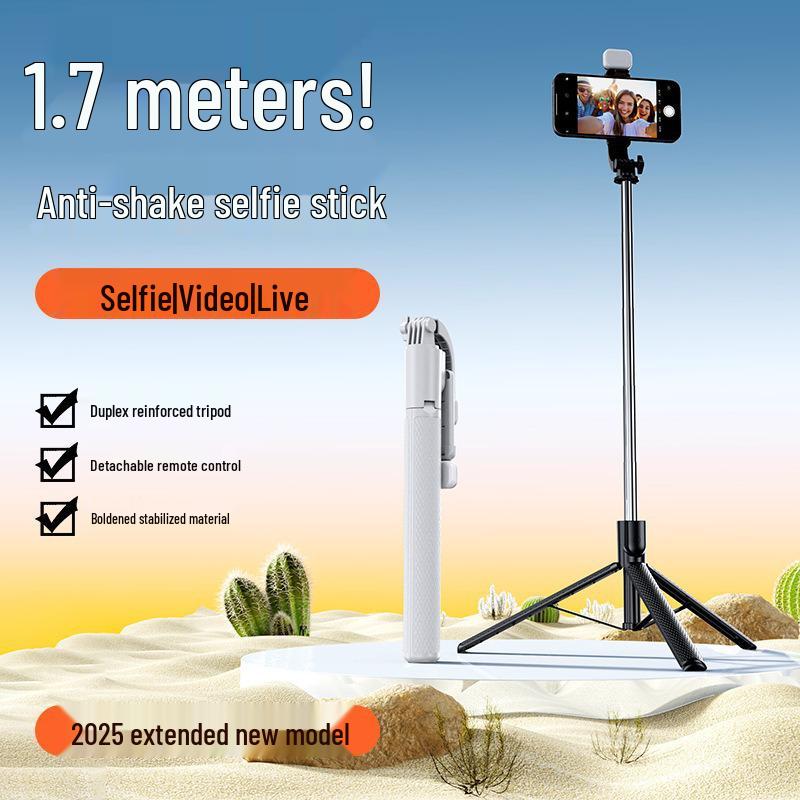 Universal Bluetooth Selfie Stick & Stabilizer: Anti-Shake Tripod Holder for Mobile Phones and Live Streaming