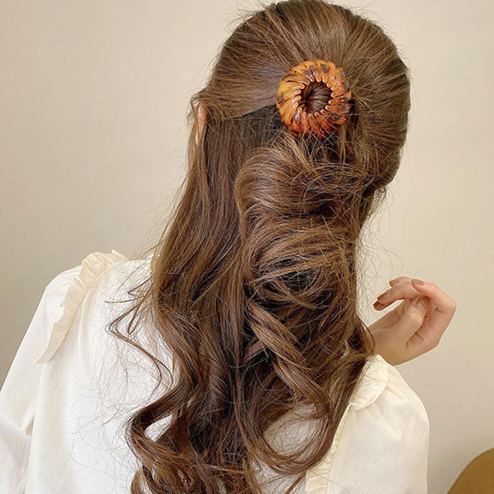 Vintage Stretch Simple Temperament Hair Claw Ponytail Buckle Bird's Nest Bun Maker Hair Ring