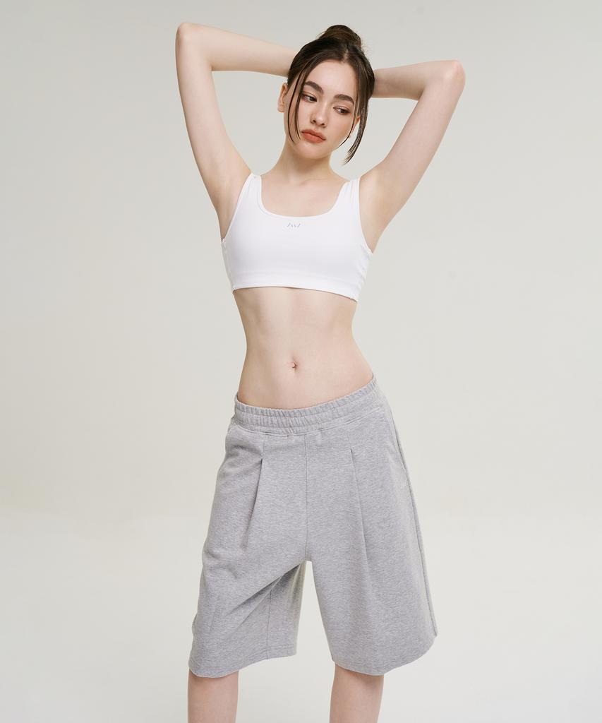 Leijibi One-Pleat Line Sweat Bermuda Pants W