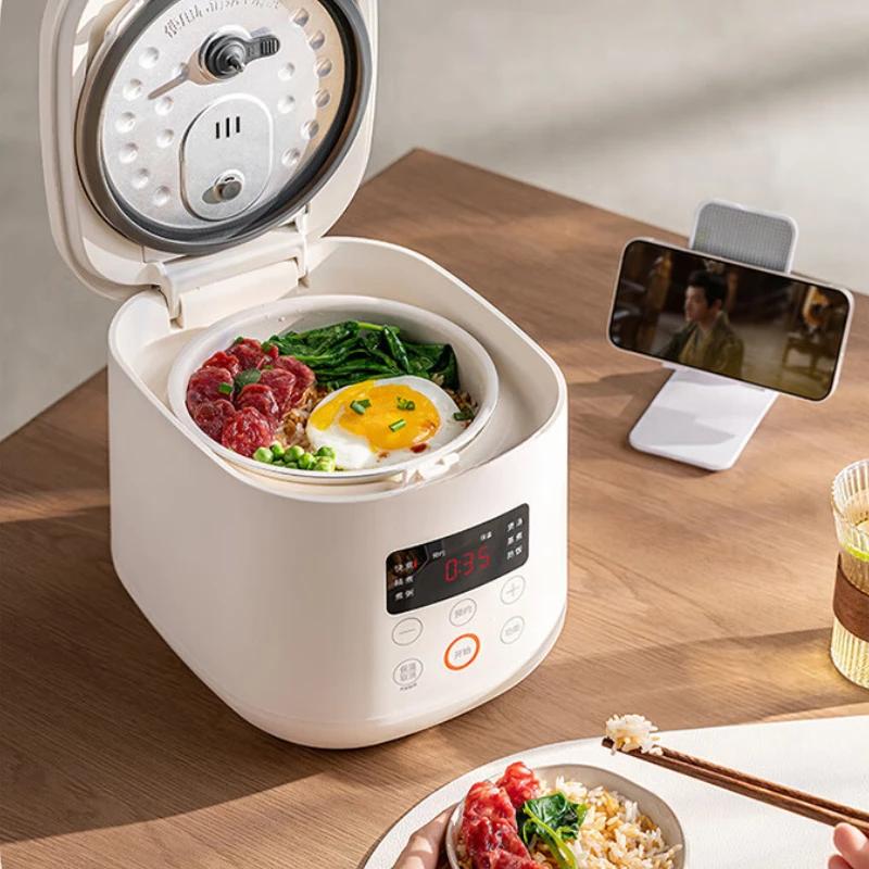 220V 2L Mini Rice Cooker Fully Automatic 24H Time Setting Rice Cooking Pot Electric Multi Cooker Smart Home Appliances