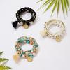 6Pcs/Set Bohemian Beaded Bracelet For Women Vintage Multi-layer Beauty Head Coin Pendant Tassel Bracelets Vacation Charm Jewelry