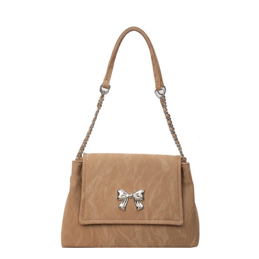 2024 New Spring Korean Style Large Capacity Butterfly Bow Chain Underarm Tote Bag Women's Bag