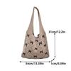 Women Knitting Shoulder Bag Large Capacity Crochet Grocery Bag Contrast Color Travel Shopping Handbag Ladies Daily Handbag