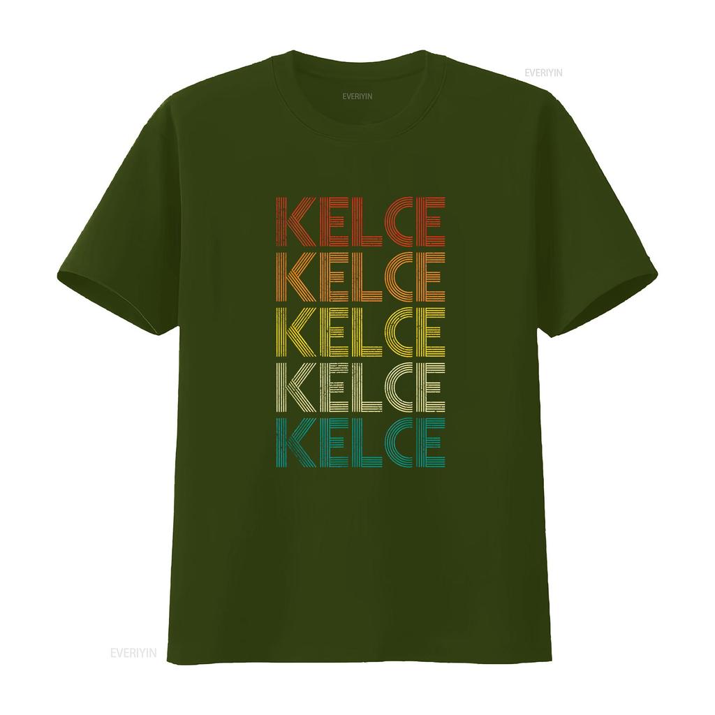Kelce Vintage Retro T Shirt Vintage Washed Soft Unisex Breathable Homme Versatile Stretched Casual Comfortable Slightly Graphic