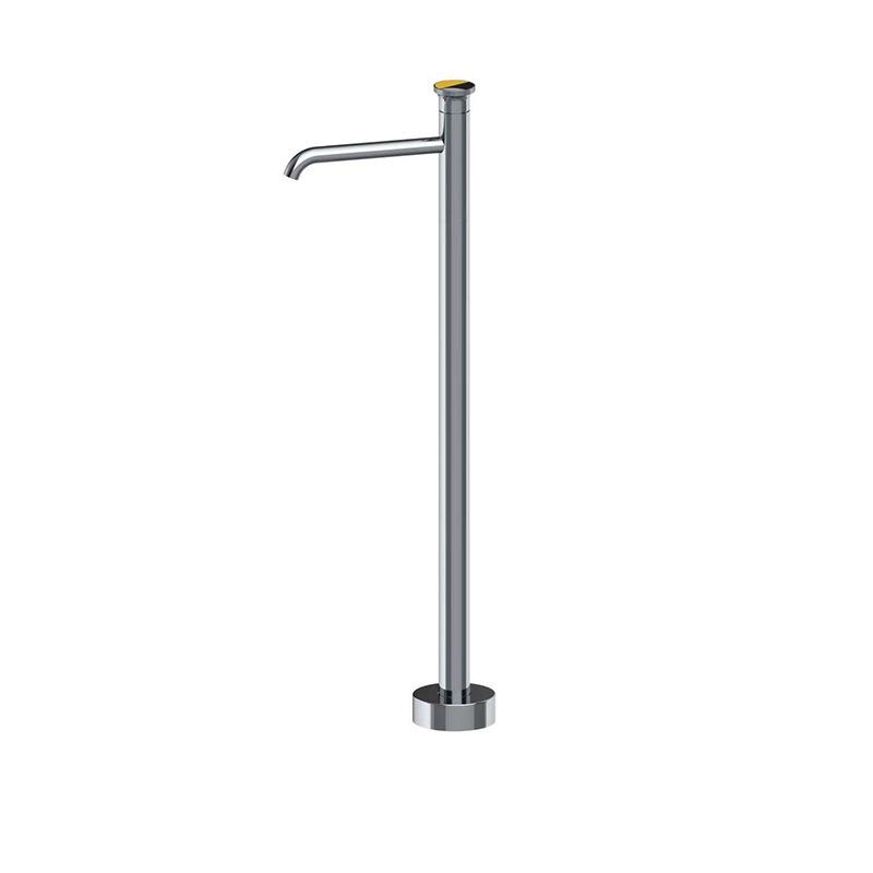 Freestanding Green Color Brass Basin Sink Mixer Tap Floor Standing Mounted Bathroom Faucet with Colorful Handle (as the picture,Brass)