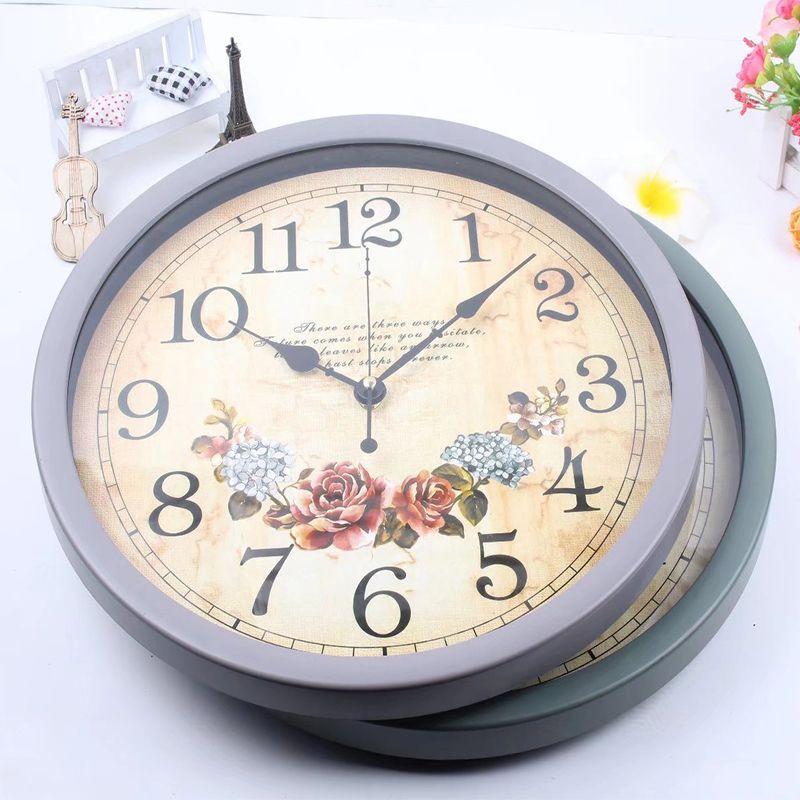 Clocks, Living Room, Household, Industrial, Creative, Fashionable Wall Clocks, Silent Punch-free Quartz Clocks, Retro Hong Kong Style Bedroom Clocks
