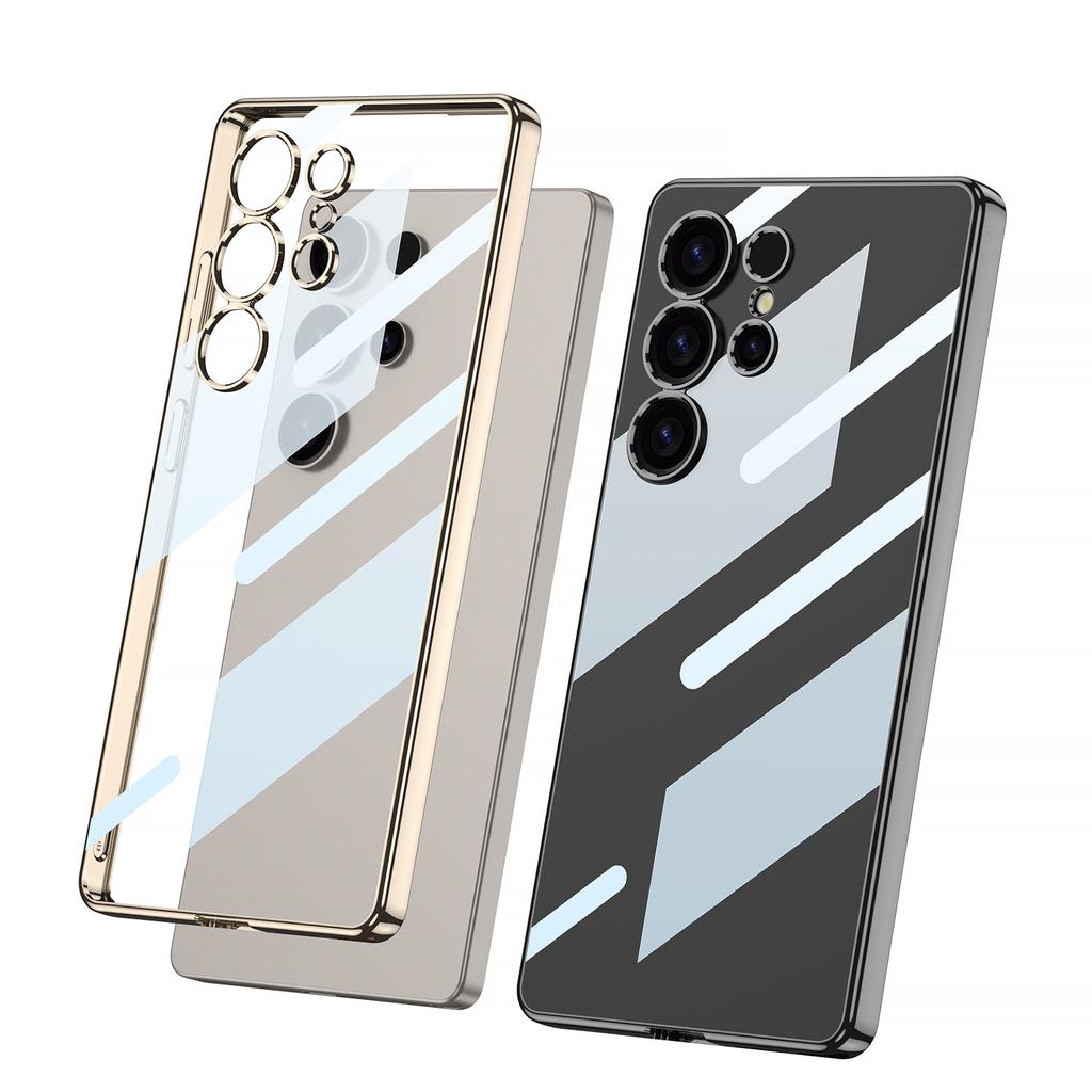 Suitable for Samsung S25ultra Transparent Shell S25u Solid Color Electroplated Mobile Phone Case S25U Protective Case TPU Soft Shell