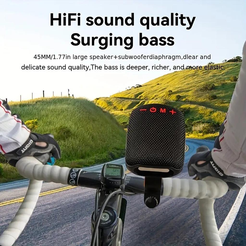 Přenosný Bluetooth reproduktor na kolo, cestovní venkovní reproduktor s držákem, vestavěné FM rádio, stereo reproduktor na řídítka pro elektrické koloběžky