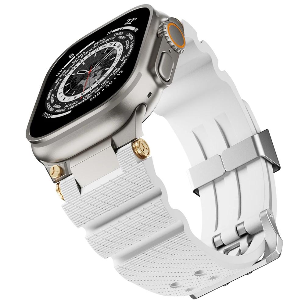 Silicone Sports Strap For Apple Watch Ultra 2/3 49mm Series 11 46mm 10 9 8 7 45mm Rubber Band for IWatch 6 5 4 Se 44mm 42mm Bracelet