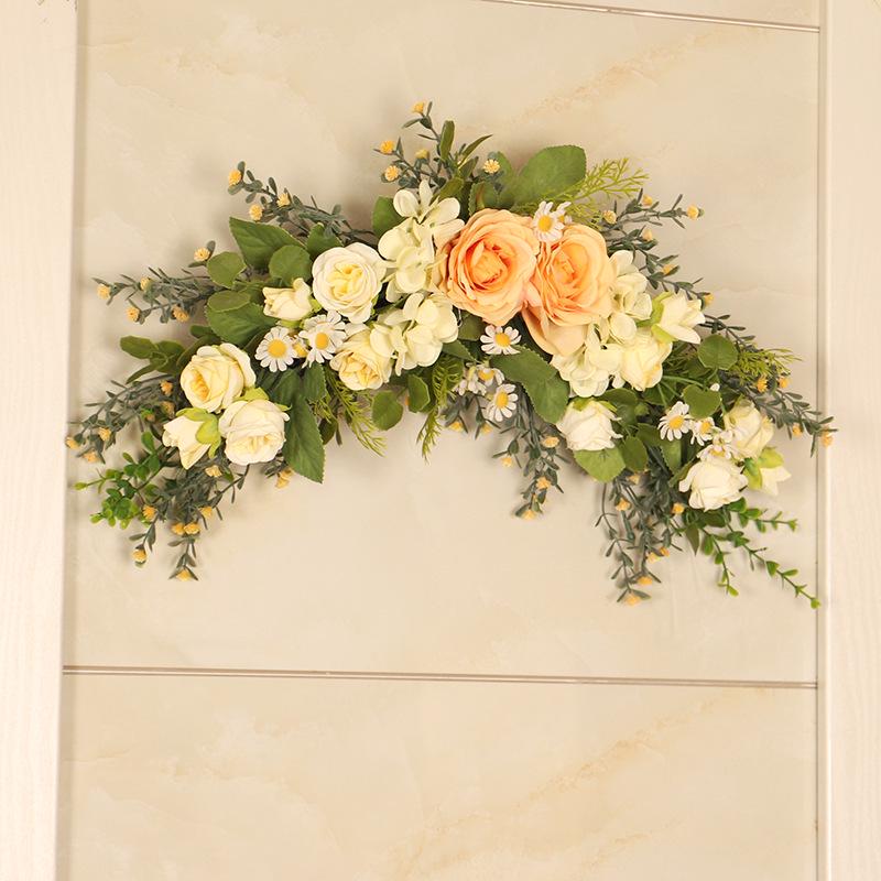 Hong Yu Spring Rose & Baby s Breath Front Door Hanging Decoration