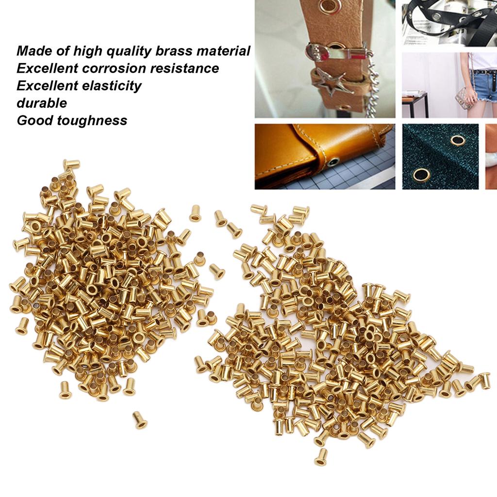 500Pcs Hollow Rivet Brass Decorative Through Hole Excellent Corrosion Resistance Copper   Eye Buckles