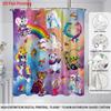 1Pc Rainbow Animal Printed Waterproof Shower Curtain Bathroom Partition Privacy Multiple Sizes 12 Hooks Easy To Install