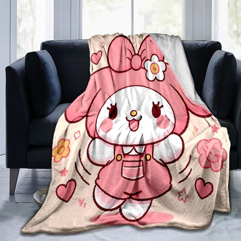 1pc Cartoon My Melody Blanket Room Decor, Soft Bedding Cover, Living Room, Travel, Camping, Car Blankets, Beach, Office Naps, Perfect Gift, All Season