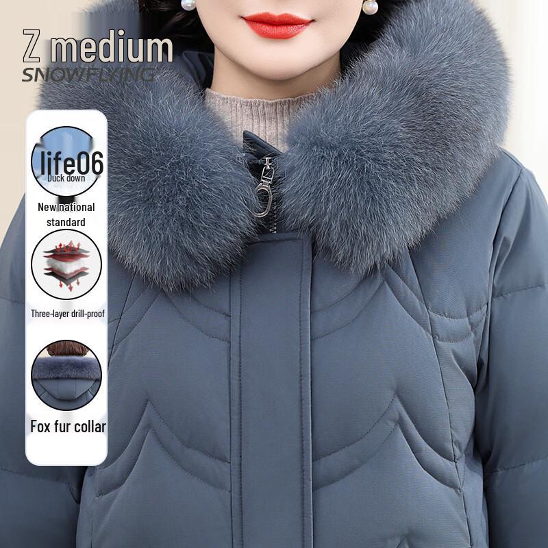 XueZhongFei Mid-Length Women's Down Jacket with Fox Fur Collar