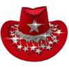 Chapéu Multiuso Estilo Ocidental Detalhe de Estrela de Natal Tecido Premium de Mistura de Lã Confortável para Usar por Adultos Crianças